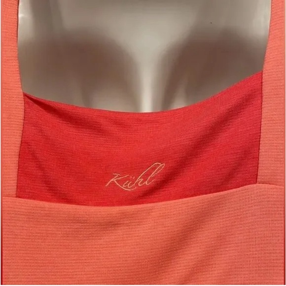 Kuhl Mountain Culture Women Dress Sm Prima Color Block Aerosoft Fabric Orange - Picture 3 of 7